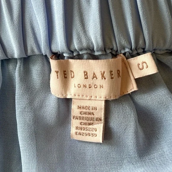 Ted Baker Blue Ruffled Smocked Coverup Dress - Picture 8 of 8